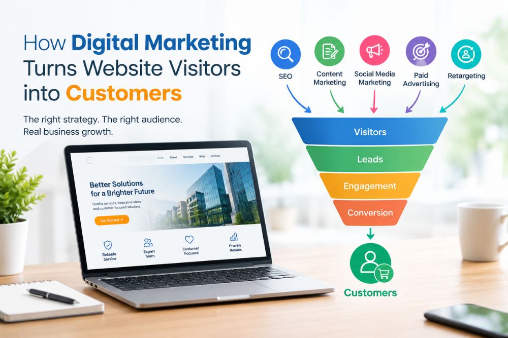 How Digital Marketing Helps Turn Website Visitors into Customers